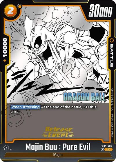 Majin Buu : Pure Evil - FB04-096 Manga Booster 01 Release Event Cards Uncommon Dragon Ball card — value and price