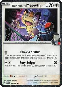 Team Rocket's Meowth (Cosmos Holo) #149/182 from Miscellaneous Cards & Products Pokemon card image