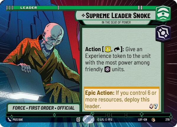 ゲームセンター・ゲームカード sno0ow Supreme Leader Snoke - In the Seat of Power (Hyperspace) - Legends