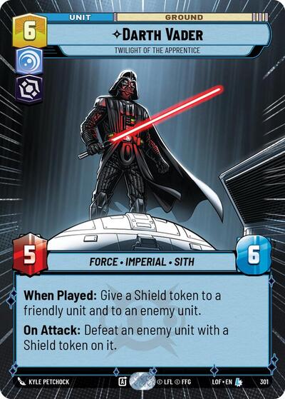 Darth Vader - Twilight of the Apprentice (Hyperspace) Legends of the Force Legendary Star Wars Unlimited card — value and price