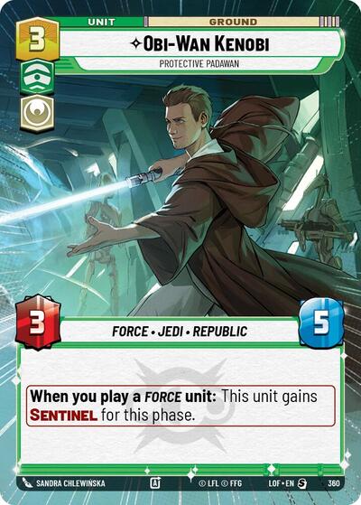Obi-Wan Kenobi - Protective Padawan (Hyperspace) card