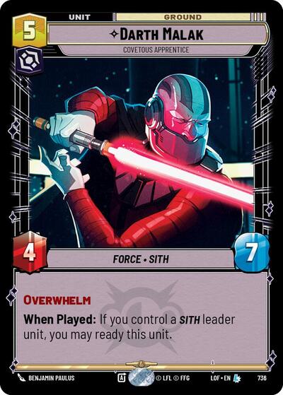 Darth Malak - Covetous Apprentice (Foil) card