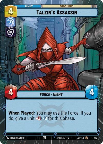 Talzin's Assassin (Hyperspace Foil) Legends of the Force Common Star Wars Unlimited card — value and price