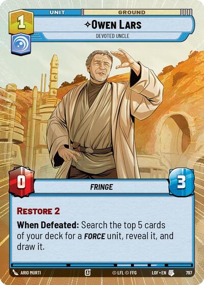 Owen Lars - Devoted Uncle (Hyperspace Foil) Legends of the Force card price