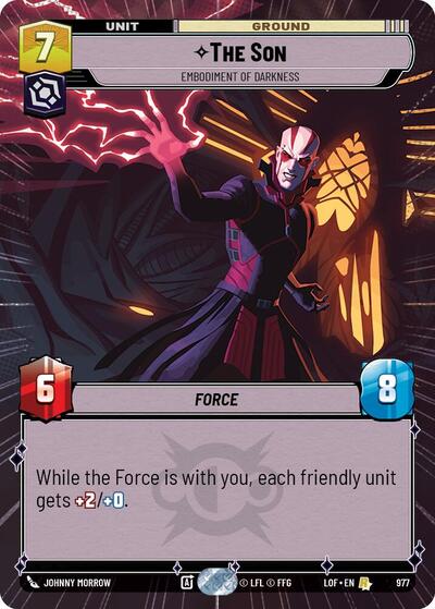 The Son - Embodiment of Darkness (Hyperspace Foil) Legends of the Force Rare Star Wars Unlimited card — value and price