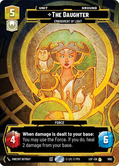 The Daughter - Embodiment of Light (Prestige) Legends of the Force Rare Star Wars Unlimited card — value and price
