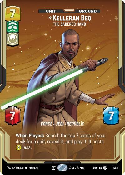 Kelleran Beq - The Sabered Hand (Prestige Foil) Legends of the Force card price