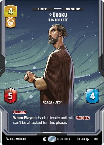 Dooku - It Is Too Late (Prestige Foil) card