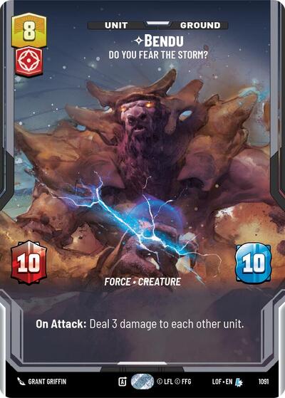 Bendu - Do You Fear the Storm? (Prestige Foil) Legends of the Force Legendary Star Wars Unlimited card — value and price