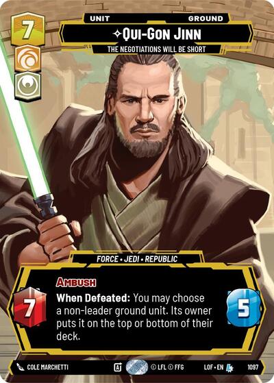 Qui-Gon Jinn - The Negotiations Will Be Short (Prestige Foil) Legends of the Force card price