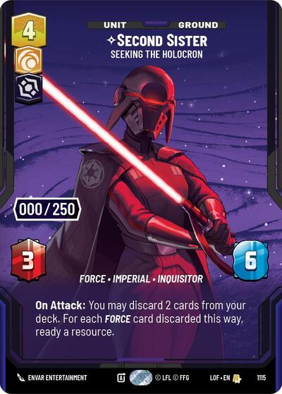 Second Sister - Seeking the Holocron (Serialized) Legends of the Force card price