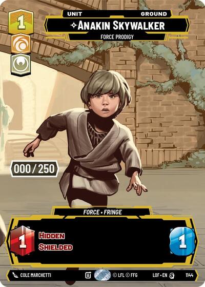 Anakin Skywalker - Force Prodigy (Serialized) Legends of the Force Special Star Wars Unlimited card — value and price