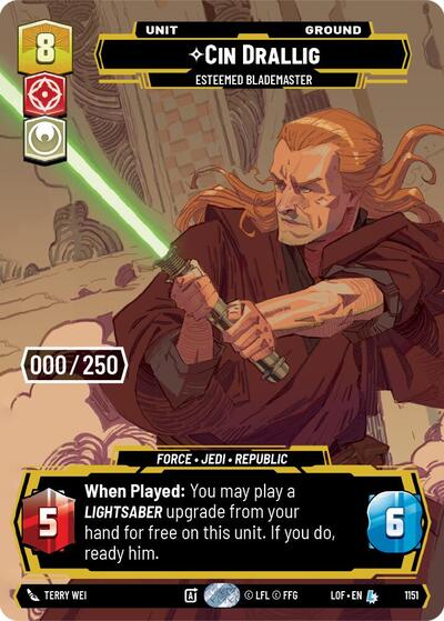 Cin Drallig - Esteemed Blademaster (Serialized) Legends of the Force card price