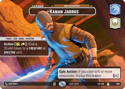 Kanan Jarrus - Help Us Survive (Showcase) Legends of the Force Rare Star Wars Unlimited card — value and price