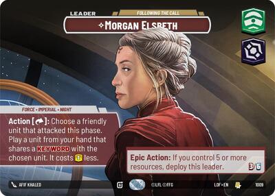 Morgan Elsbeth - Following the Call (Showcase) Legends of the Force Rare Star Wars Unlimited card — value and price