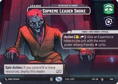 Supreme Leader Snoke - In the Seat of Power (Showcase) Legends of the Force card price