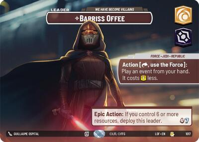 Barriss Offee - We Have Become Villains (Showcase) Legends of the Force card price