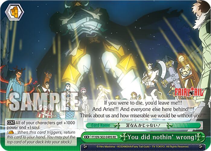 You did nothin' wrong! (SR)