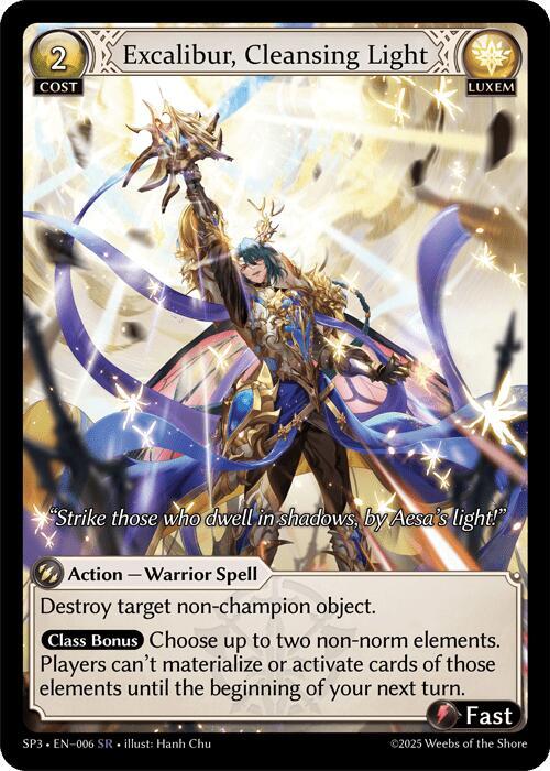 Excalibur, Cleansing Light - Supporter Pack 3 - Grand Archive TCG