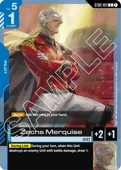 Zechs Merquise Starter Deck 02: Wings of Advance Common Gundam card — value and price