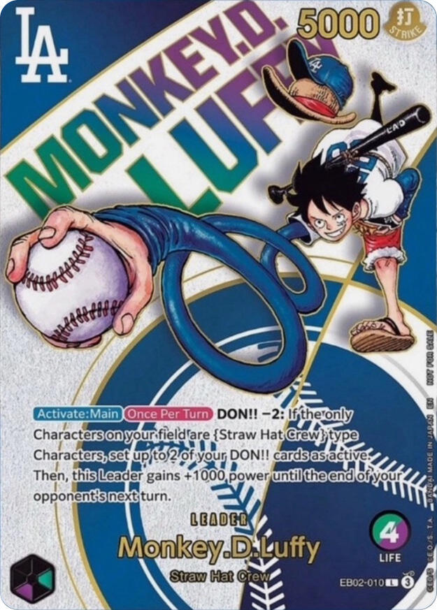 ドジャース ルフィpsa10 Monkey D. Luffy Dodgers 2025 One Piece Promos 010 Monkey D. Luffy Dodgers X One