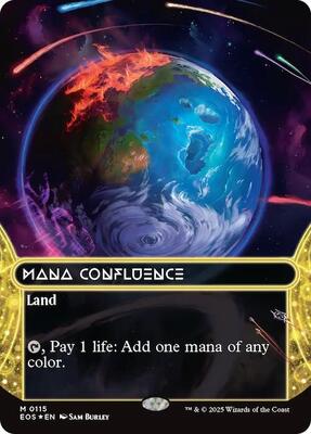 PSA8英語　ギャラクシーFoil マナの合流点/Mana Confluence Mana Confluence (0115) (Borderless) (Galaxy Foil) - Edge of