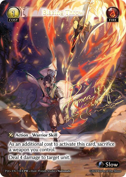 Blazing Throw (CPR) - Promotional Cards - Grand Archive TCG