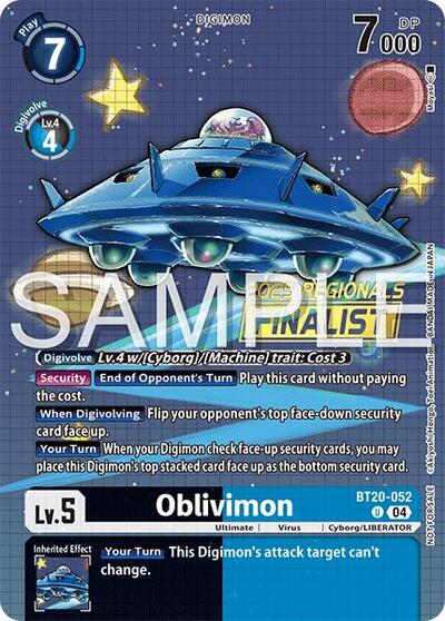 Oblivimon (Regionals 25-26 Season 2 Finalist) Release Special Booster 2.0 card price