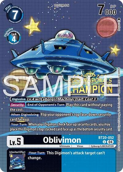 Oblivimon (Regionals 25-26 Season 2 Champion) Release Special Booster 2.0 card price