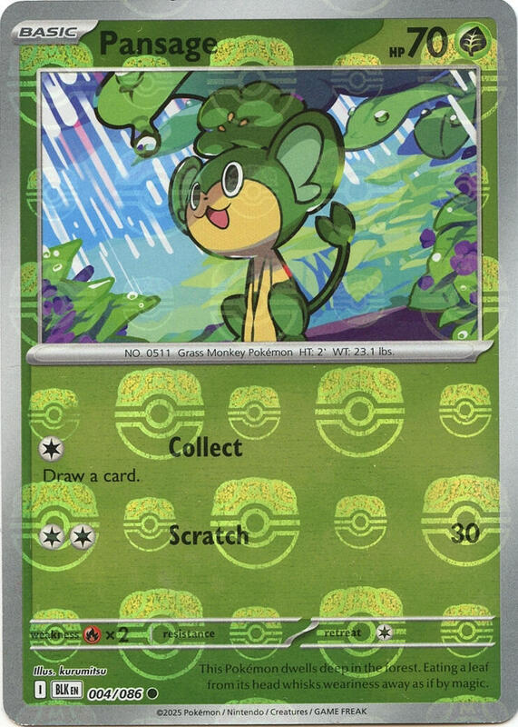 Pansage (Master Ball Pattern) 004/086 from SV: Black Bolt