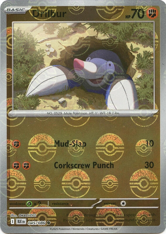Drilbur (Poke Ball Pattern) 045/086 from SV: Black Bolt