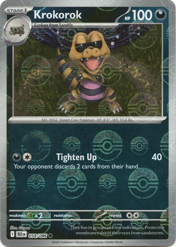 Krokorok (Poke Ball Pattern) 058/086 from SV: Black Bolt