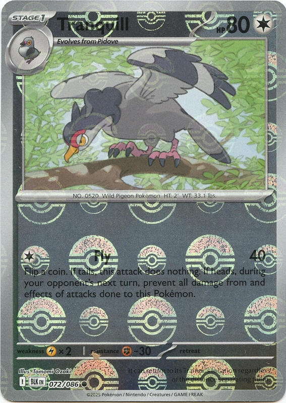 Tranquill (Poke Ball Pattern) 072/086 from SV: Black Bolt