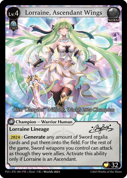 Lorraine, Ascendant Wings プロモFOIL Lorraine, Ascendant Wings - Supporter Pack 3 - Grand Archive TCG