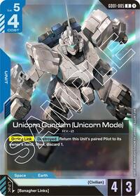 Unicorn Gundam (Unicorn Mode) - Newtype Rising - Gundam card