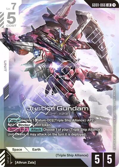 Justice Gundam card