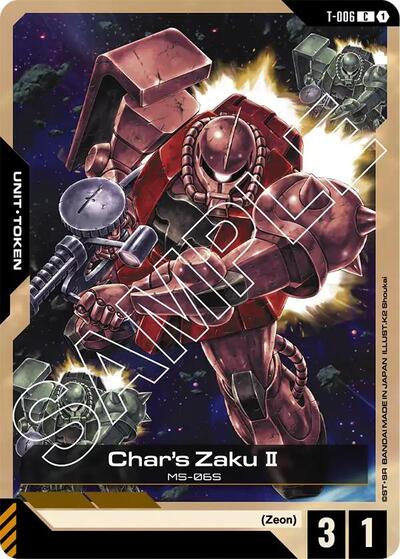 Char's Zaku II (T-006) Token Newtype Rising Common Gundam card — value and price