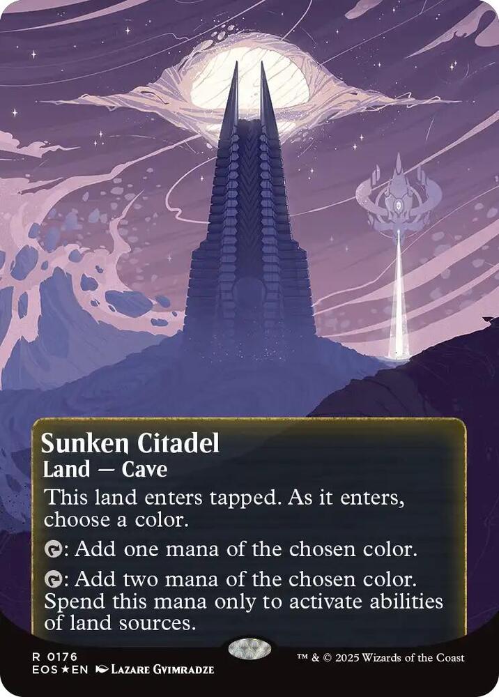 Sunken Citadel (0176) (Borderless) (Galaxy Foil) - Edge of