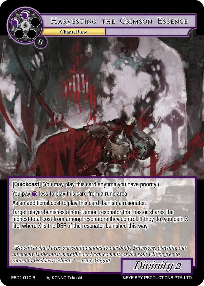 Harvesting the Crimson Essence
