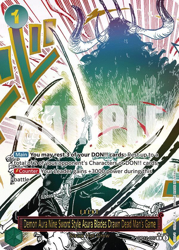 【PSA10】 DEAD MAN'S GAME ALTERNATE ART Asura Blades Drawn Dead Man's Game (Alt Art) OP12-037 R