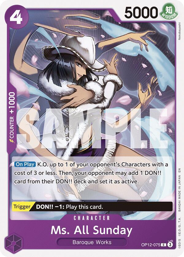 Ms All Sunday onepiece card