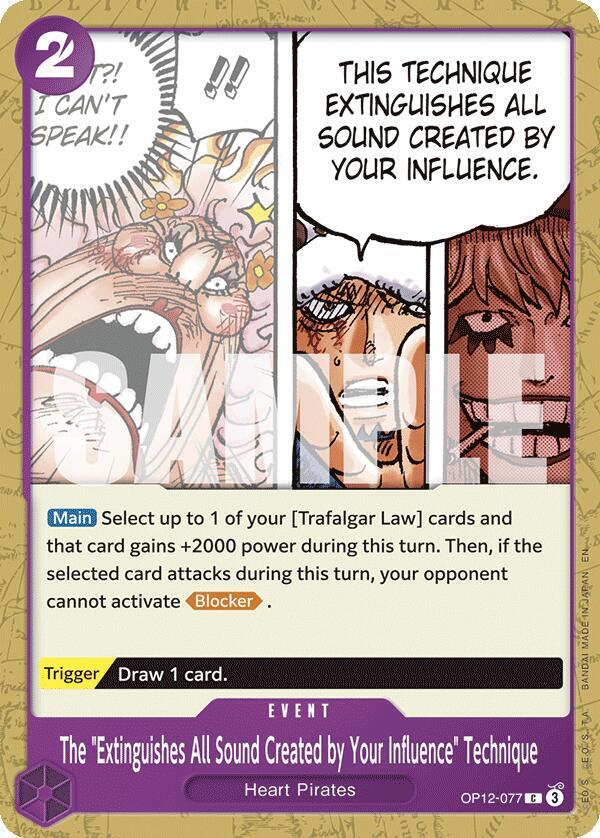The Extinguishes All Sound Created by Your Influence Technique onepiece card