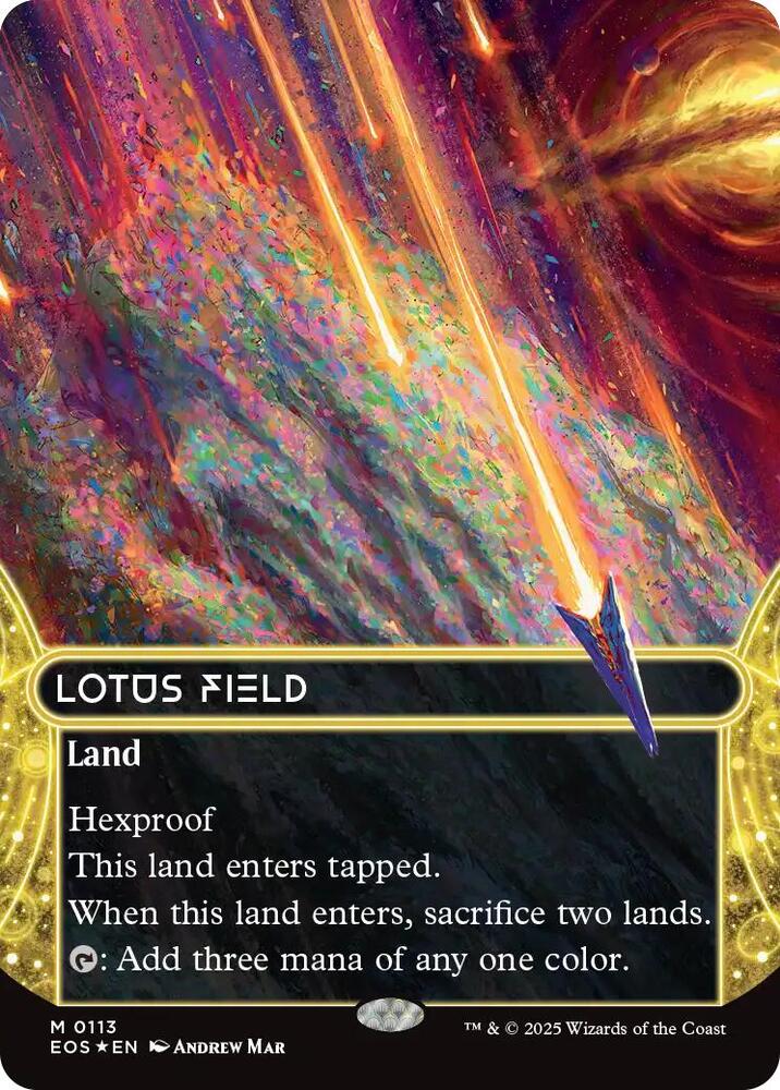 MTG睡蓮の原野Lotus Field EOSボーダーレス日ギャラクシーFOIL Lotus Field (0113) (Borderless) (Galaxy Foil) - Edge of