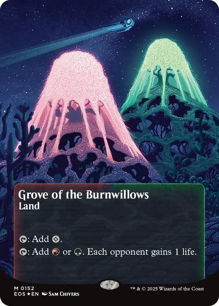 Grove of the Burnwillows (0152) (Borderless) (Galaxy Foil) - Edge