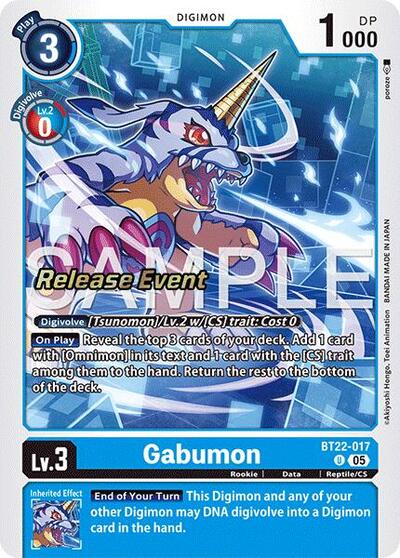 Gabumon Cyber Eden Release Event Cards card price