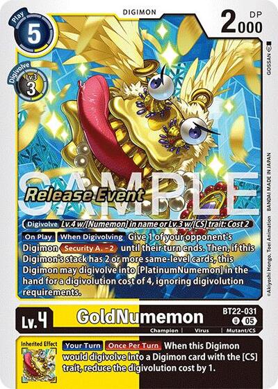 GoldNumemon Cyber Eden Release Event Cards card price