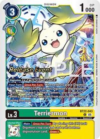 Terriermon - Cyber Eden Release Event Cards - Digimon card