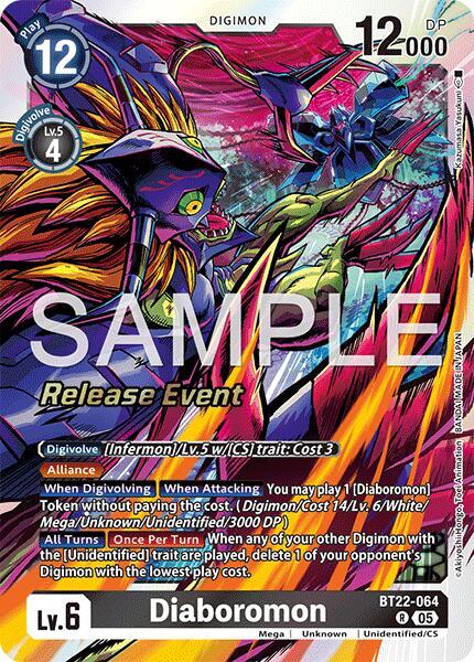 BT22-064 Diaboromon : Rare Digimon Card : BT22: Cyber Eden