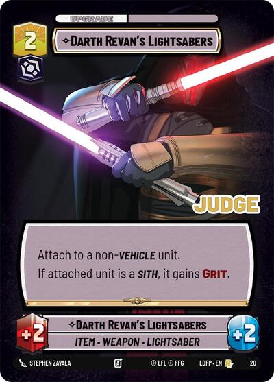Darth Revan's Lightsabers card