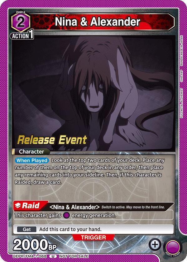 フクダ電子アリーナ オープニングゲーム　メモリアルスタンド S/N.0089 Nina & Alexander (068) - UE09BT: FULLMETAL ALCHEMIST Release Event